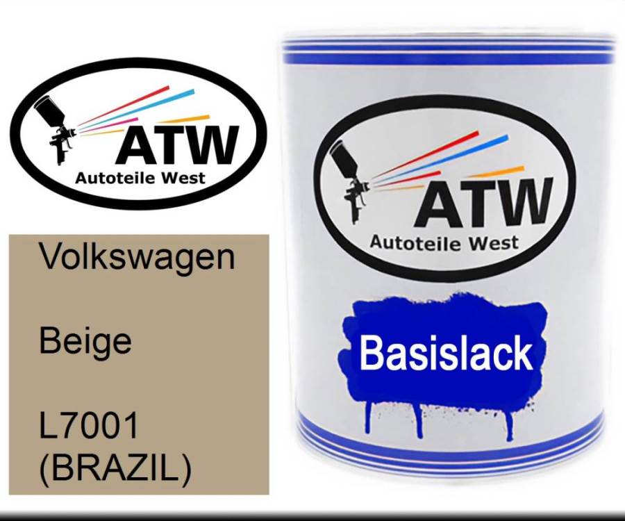 Volkswagen, Beige, L7001 (BRAZIL): 1L Lackdose, von ATW Autoteile West.